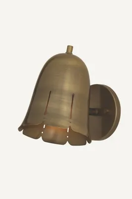 Basil Flower Bell Wall Sconce - Patina Brass product