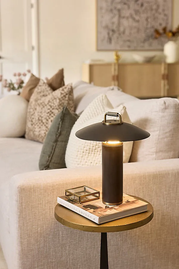 Birk Cordless Rechargeable Table Lamp - Brown by Anthropologie