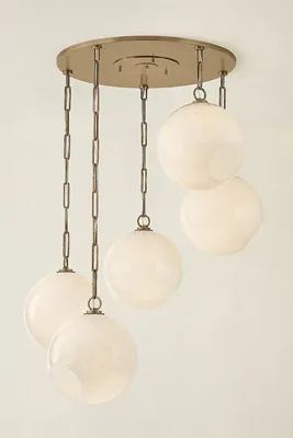 Bramble Seeded Cloud Glass Chain Chandelier - Gold by Anthropologie, image 2