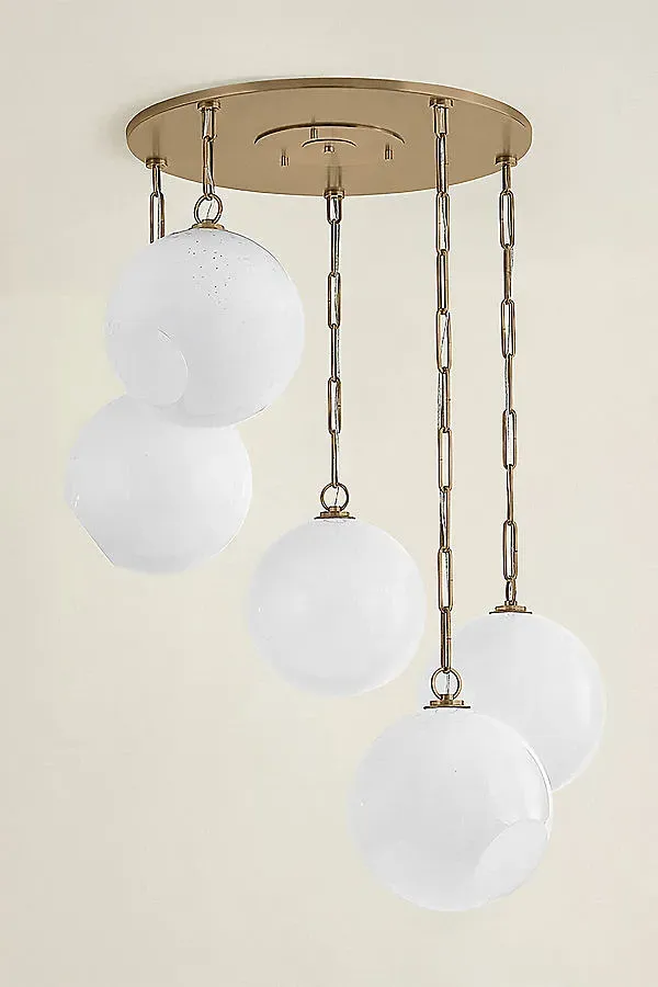 Bramble Seeded Cloud Glass Chain Chandelier - Gold by Anthropologie