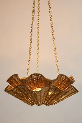 Hayworth Rattan Uplit Chandelier - Beige product