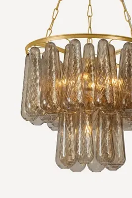 Milos Cascade Droplet Glass Chandelier - Gold product