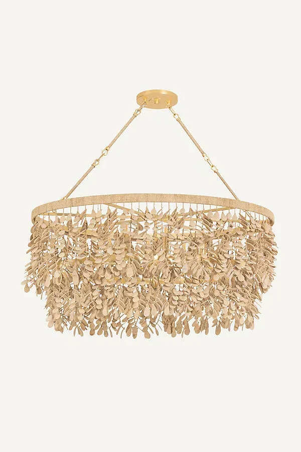 Naxos Augusta Hoffman Linear Chandelier - Gold, Wood product