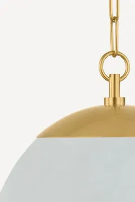 Nell Etched Cloud Glass Pendant - Gold, Brass product