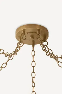 Omi Ceramic Crackle Bell Chandelier - Ivory, Brass product