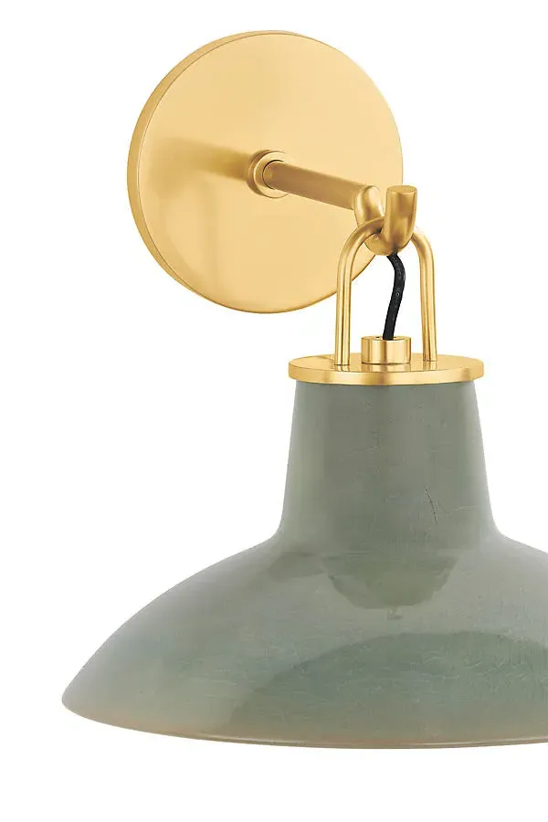 Pottersville Ceramic Wall Sconce - Green by Anthropologie, image 2
