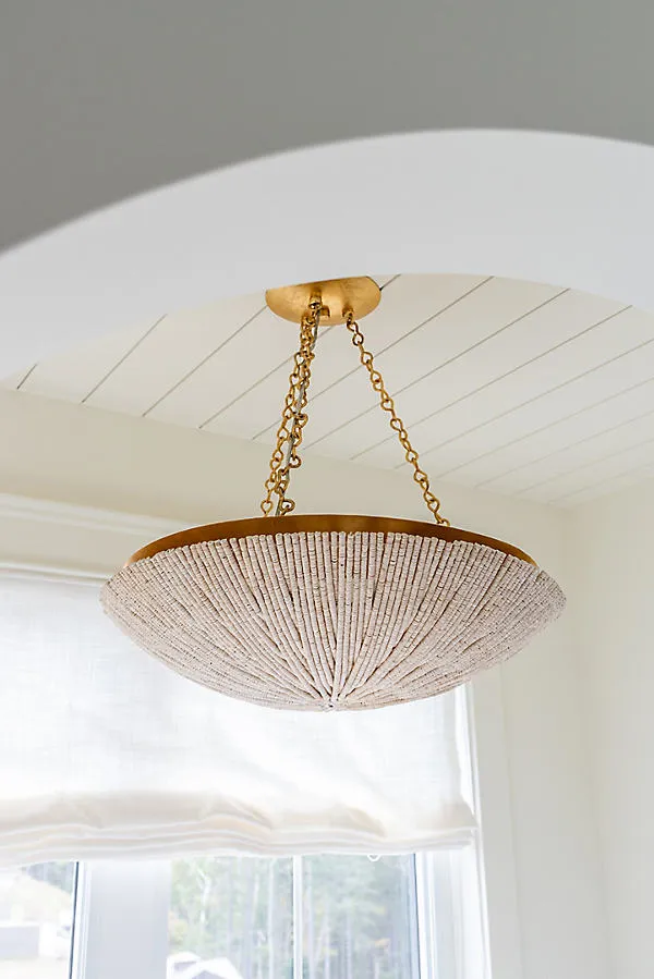 Summerside Coco Shell Bowl Pendant - White product