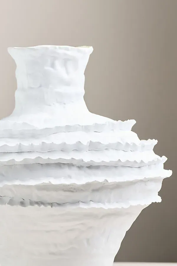 Jamie Young Ruffle Ceramic Vase - White product