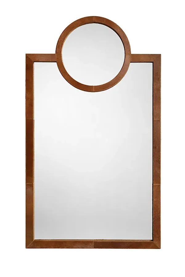 Keystone Hide Wall Mirror - Brown, Leather product