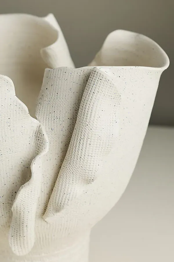 Torn Textured Porcelain Vessel - Ivory product