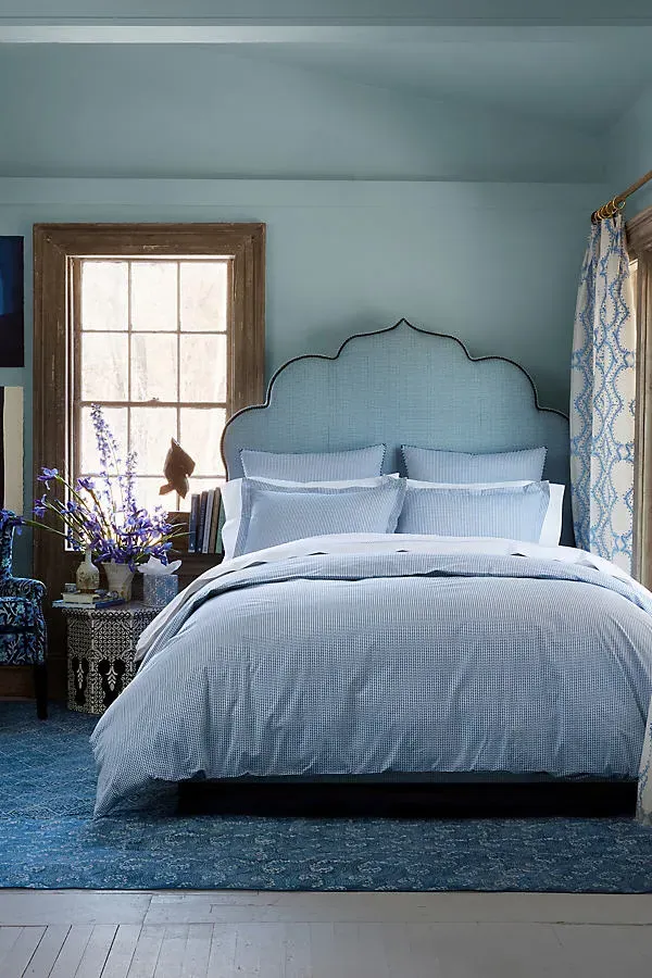 Cinde Duvet - Blue, Cotton by Anthropologie