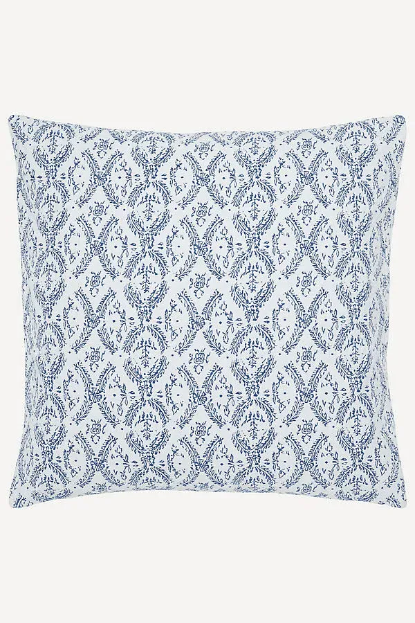John Robshaw Aashna Jacquard Euro Sham - Blue, Cotton by Anthropologie