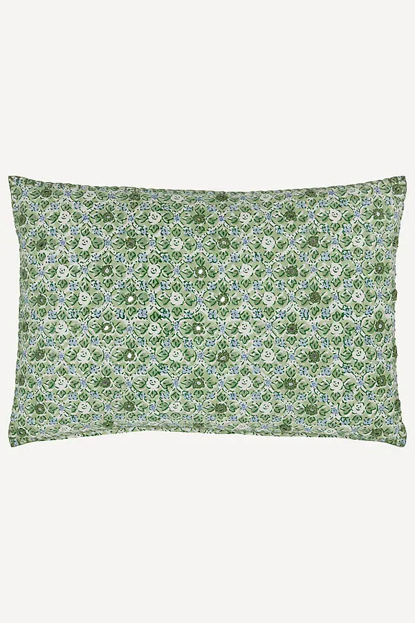 John Robshaw Ankur Decorative Pillow Cover - Green, Cotton/Linen by Anthropologie