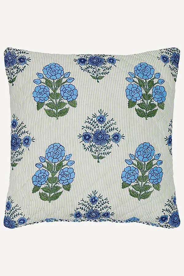 John Robshaw Cotton Voile Bipin Euro Sham - Blue by Anthropologie