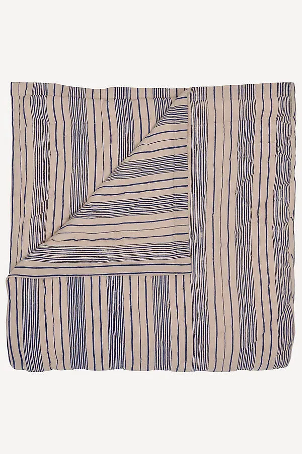 John Robshaw Darika Quilt - Blue, Cotton Slub Chambray by Anthropologie