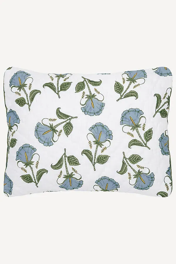 John Robshaw Farah Cotton Voile Sham - Blue by Anthropologie