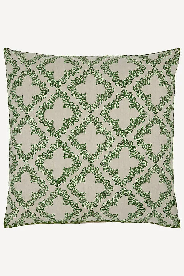 John Robshaw Sariq Decorative Pillow Cover - Green, Cotton/Linen by Anthropologie
