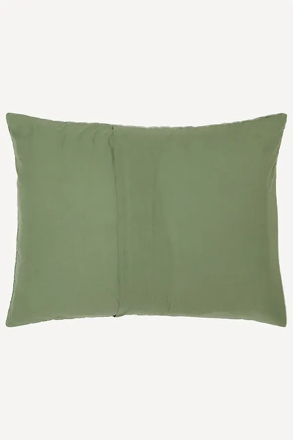 John Robshaw Standard Velvet Sham - Green, Cotton by Anthropologie, image 2