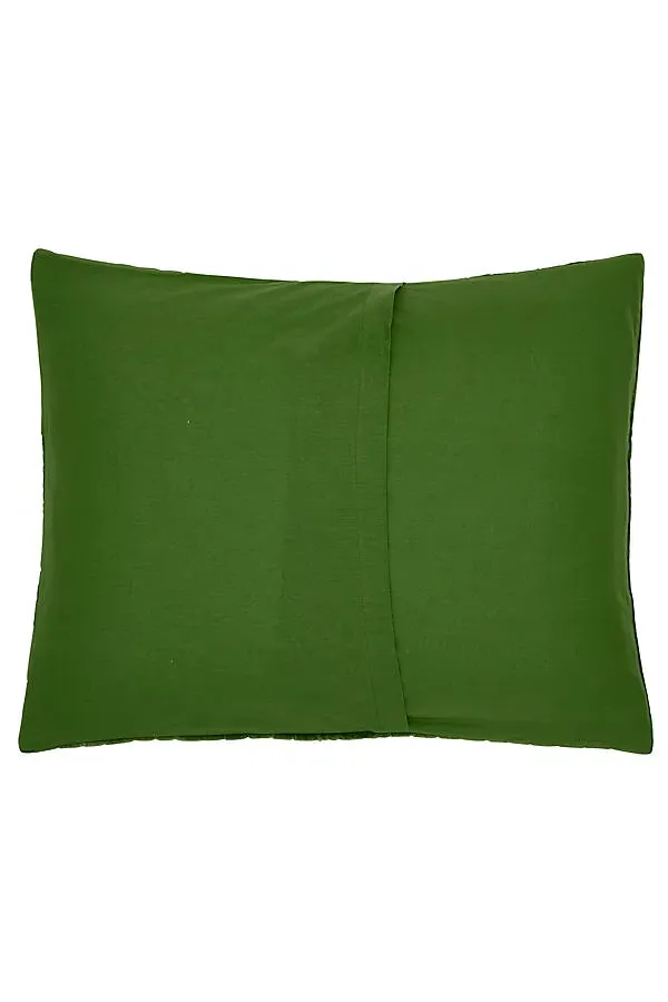 John Robshaw Standard Velvet Sham - Green, Cotton product