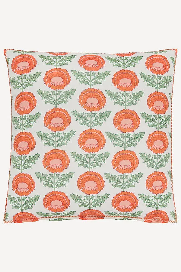 Kaavia Decorative Pillow Cover - Orange, Cotton-Linen by Anthropologie