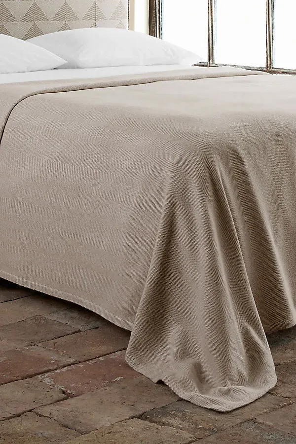Lavanya King Size Blanket - Beige, Cotton by Anthropologie