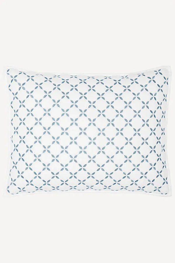 Layla King Sham - Blue, Cotton by Anthropologie