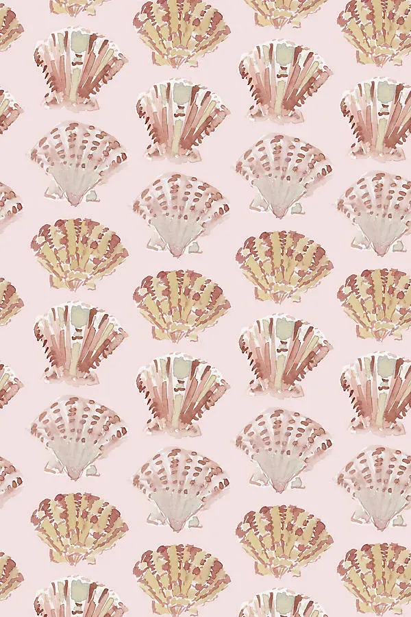Scallops Blush Coastal Peel-and-Stick Wallpaper product