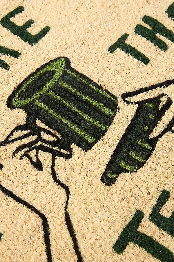 Tea Printed Coir Doormat - Green product