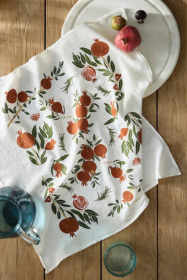 Pomegranates Dish Towel - Cotton by Anthropologie