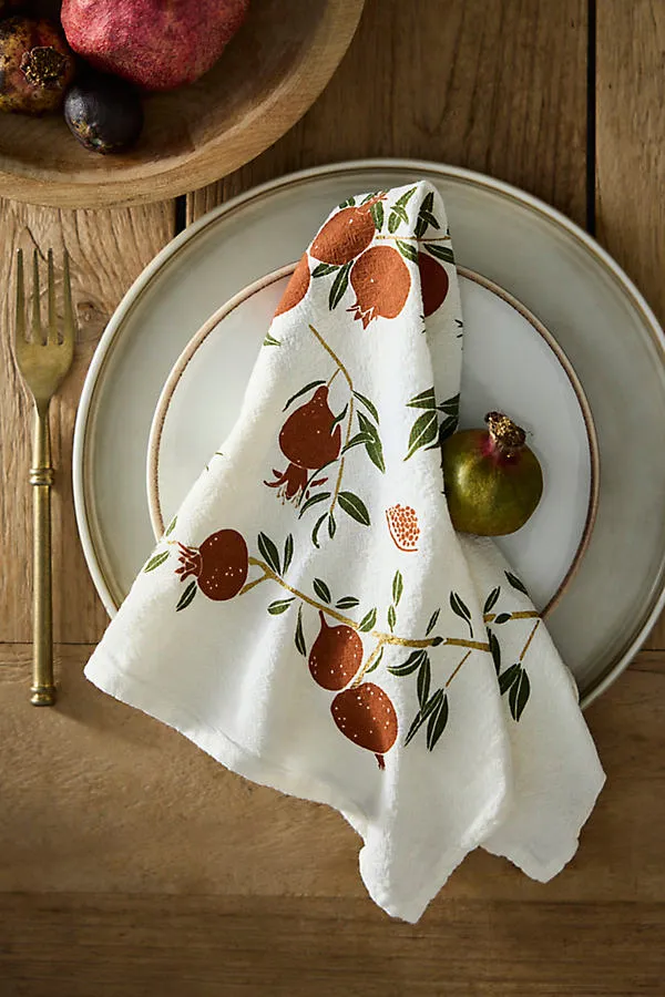 Pomegranates Napkins Set of 4 - Cotton by Anthropologie