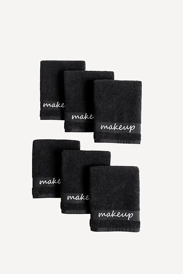 Makeup Towels Set of 6 - Black, Cotton product