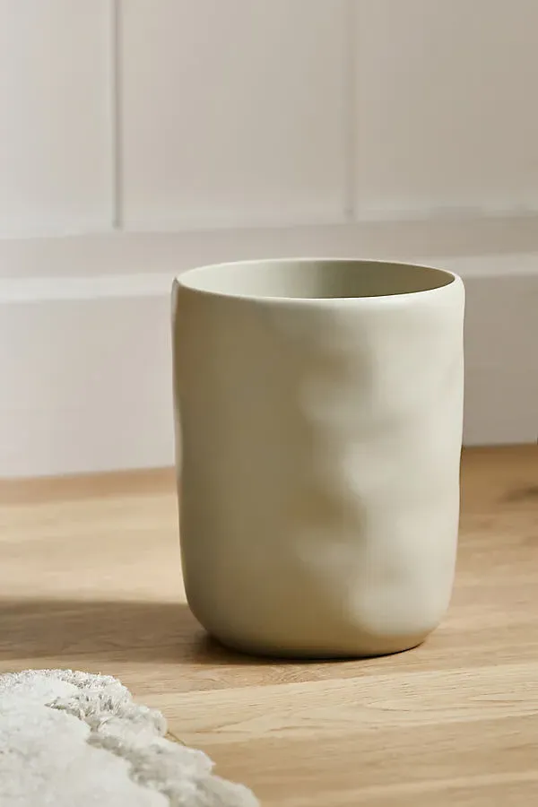 Montecito Textured Wastebasket - Beige, Resin product