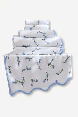 Over the Moon Scallop Edge Bath Towel - Blue, Cotton product