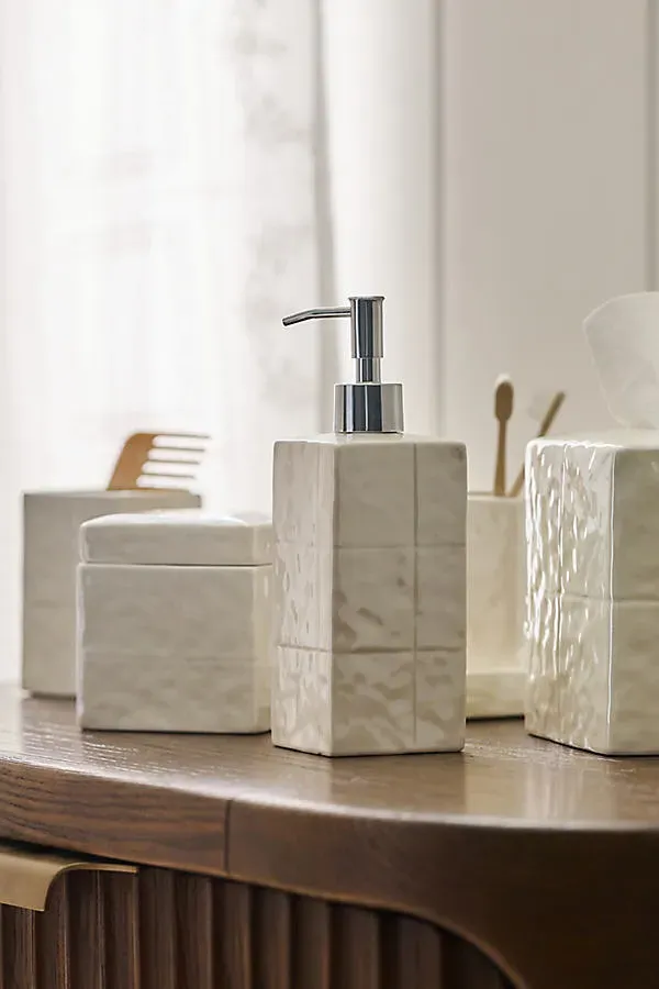 Perla Pearl Bath Tumbler - Ivory, Ceramic product