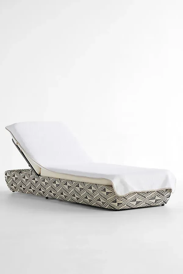 Piped Lounge Chair Towel Cover - Beige, Cotton product
