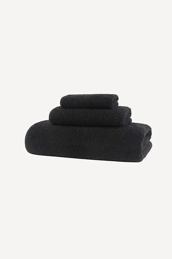 Prestige Garment Washed Towel Collection - Black, Cotton by Anthropologie