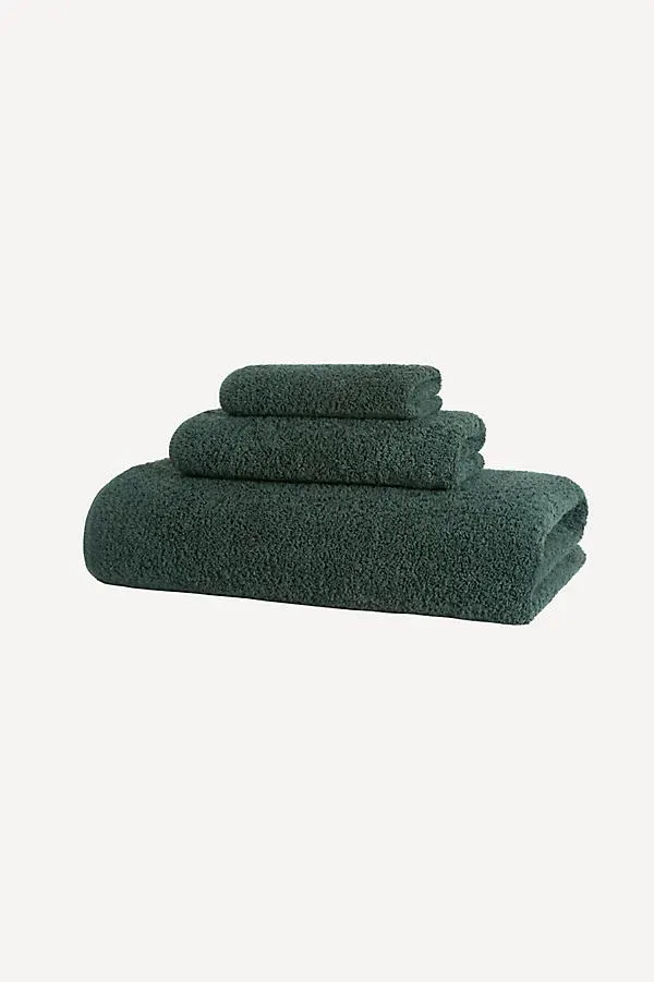 Prestige Garment Washed Towel Collection - Green, Cotton by Anthropologie
