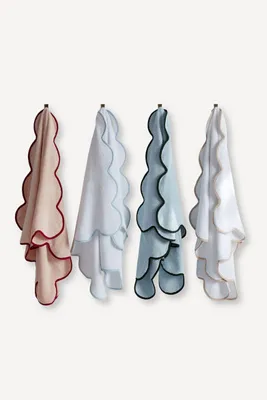 Scallop Edge Bath Towel Collection - Blue, Cotton by Anthropologie, image 2