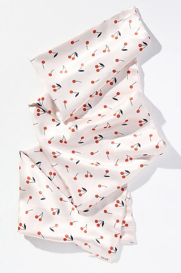 Cherry Print Satin Standard Pillowcase - Red, Polyester product