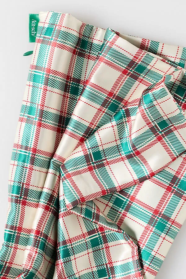 Holiday Plaid Standard Pillowcase with Zipper - Satin by Anthropologie, alternate view