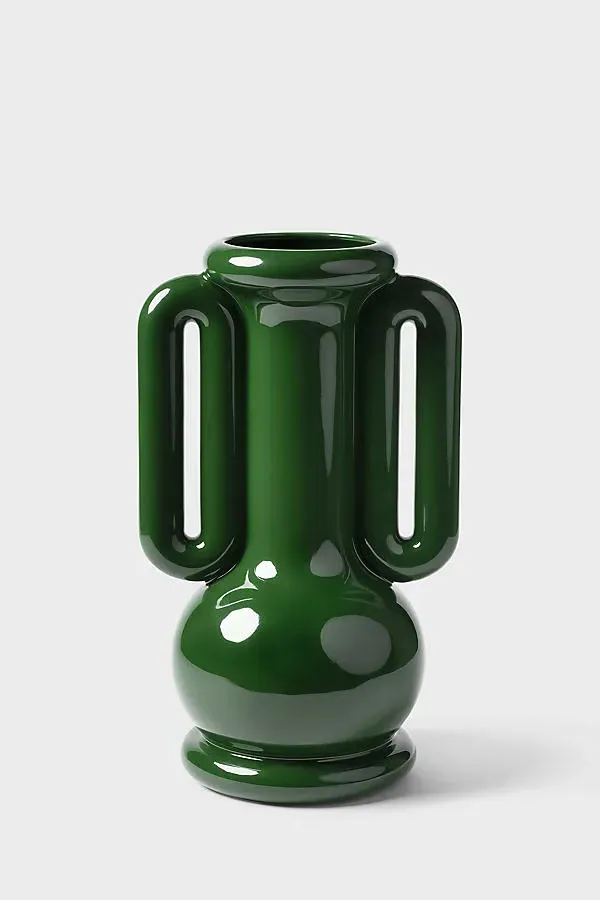 &Klevering Amfora Vase - Green, High-Gloss by Anthropologie