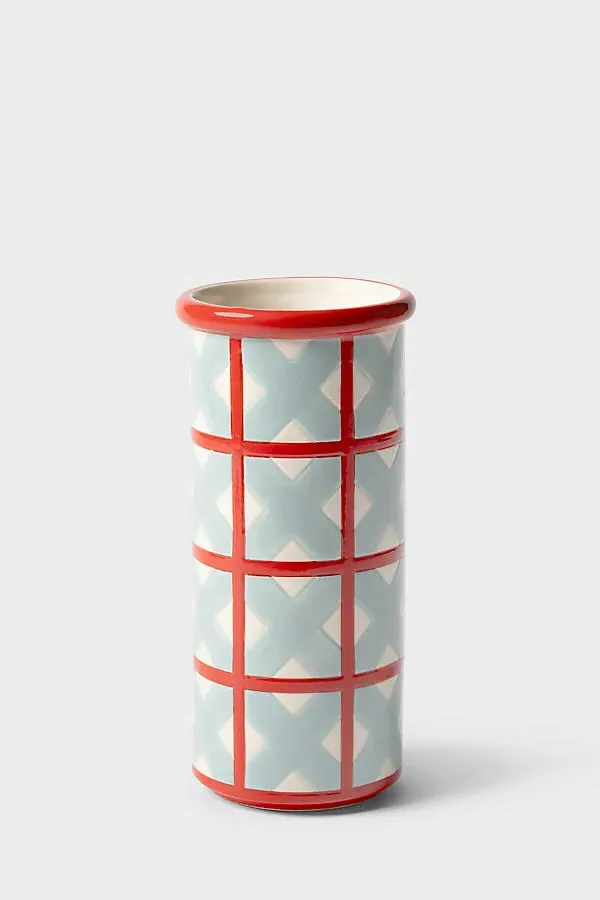 Patch Cross Stoneware Vase - Pink product