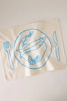 Embroidered Placemats Set of 2 - White, Cotton-Linen by Anthropologie, image 2
