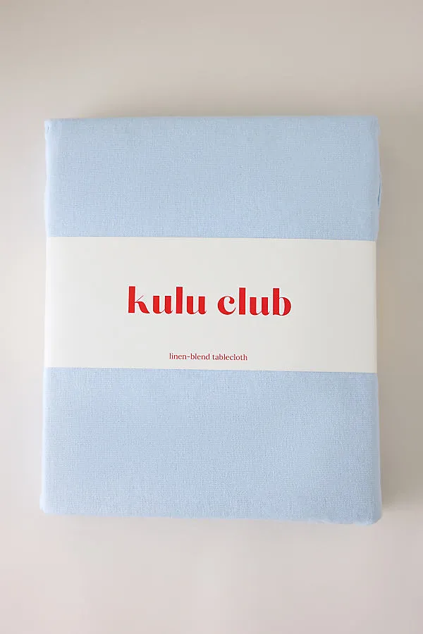 Linen-Blend Ruffle Tablecloth - Blue, Cotton/Linen by Anthropologie