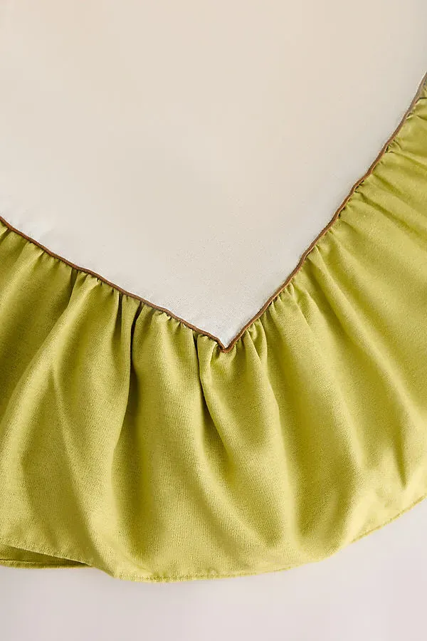 Linen-Blend Ruffle Tablecloth - Green, Cotton/Linen by Anthropologie, image 2