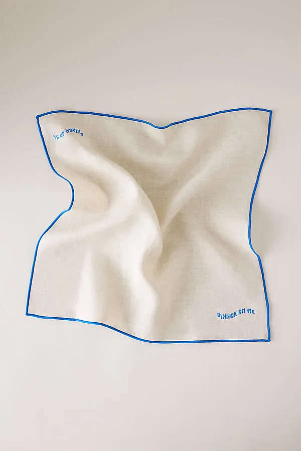 Linen Napkins Set of 2 - Blue, French Flax Linen by Anthropologie