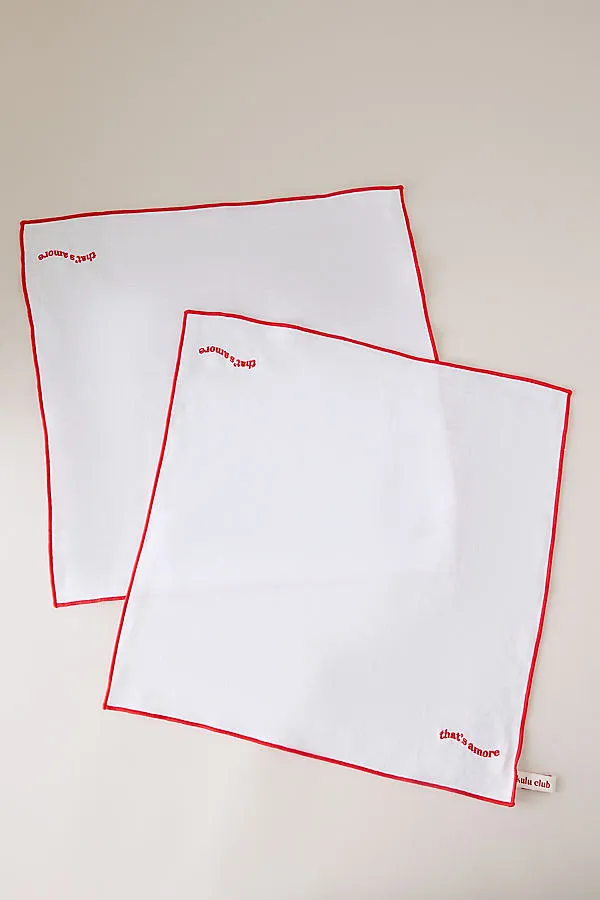Linen Napkins Set of 2 - Red, French Flax Linen by Anthropologie
