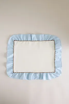 Ruffle Placemats Set of 2 - Blue, Cotton-Linen by Anthropologie, image 2