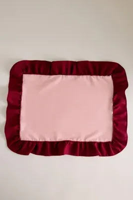 Ruffle Placemats Set of 2 - Red, Cotton-Linen by Anthropologie, alternate view