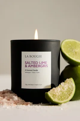 Salted Lime & Ambergris Candle - White, Cotton by Anthropologie, alternate view